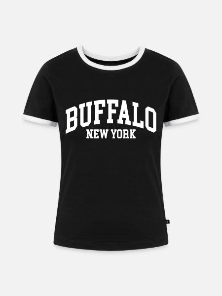 Buffalo - Frauen Kontrast-T-Shirt - Schwarz/Weiß