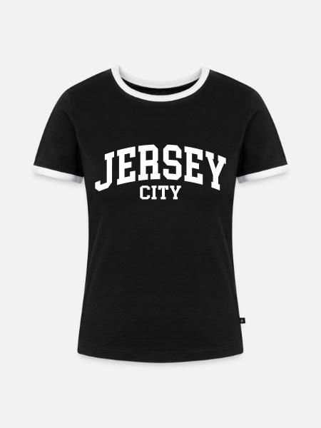 Jersey City - Frauen Kontrast-T-Shirt - Schwarz/Weiß