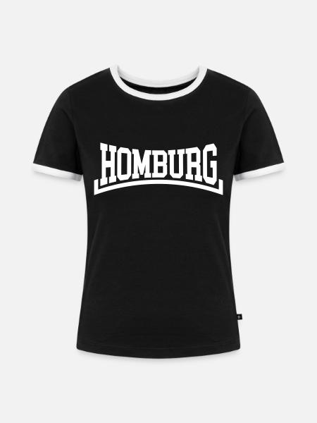 Homburg - Frauen Kontrast-T-Shirt - Schwarz/Weiß