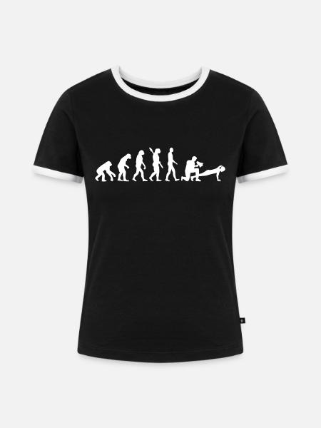 Fitnesstrainer - Frauen Kontrast-T-Shirt - Schwarz/Weiß