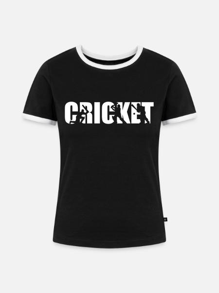 Cricket - Frauen Kontrast-T-Shirt - Schwarz/Weiß