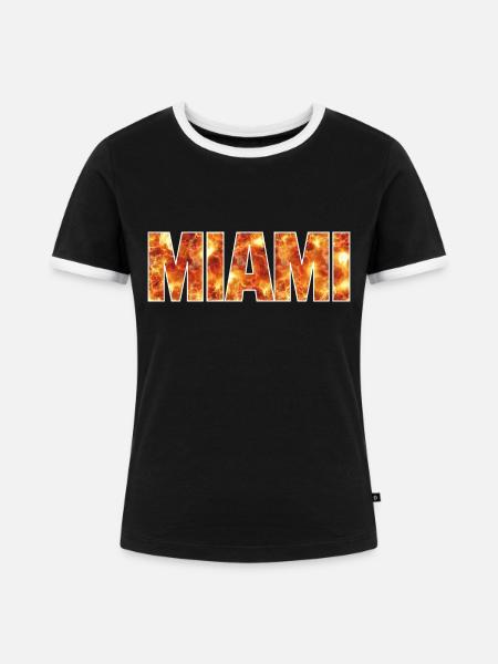 Miami - Frauen Kontrast-T-Shirt - Schwarz/Weiß