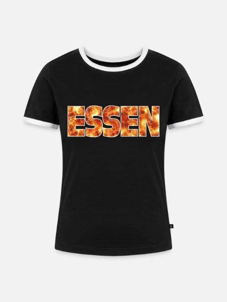 Essen - Frauen Kontrast-T-Shirt - Schwarz/Weiß