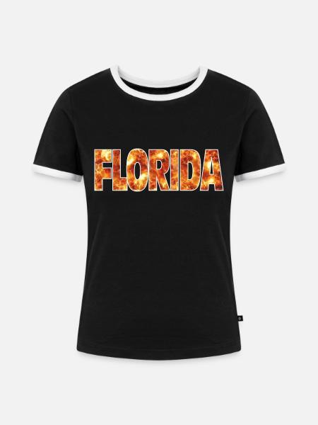 Florida - Frauen Kontrast-T-Shirt - Schwarz/Weiß