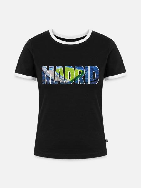 Madrid - Frauen Kontrast-T-Shirt - Schwarz/Weiß