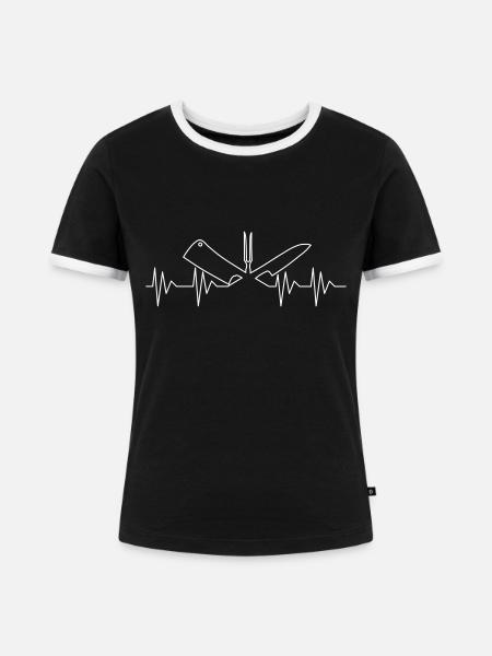 Gastrobeats - Frauen Kontrast-T-Shirt - Schwarz/Weiß