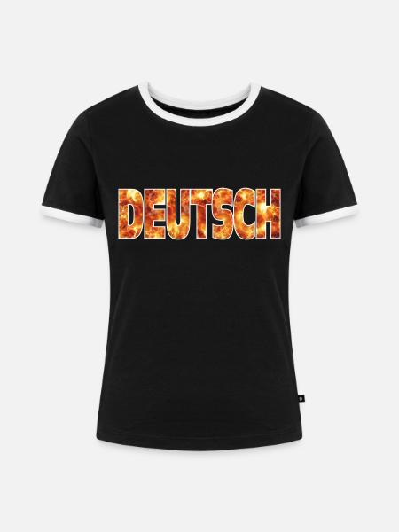 Deutsch - Frauen Kontrast-T-Shirt - Schwarz/Weiß