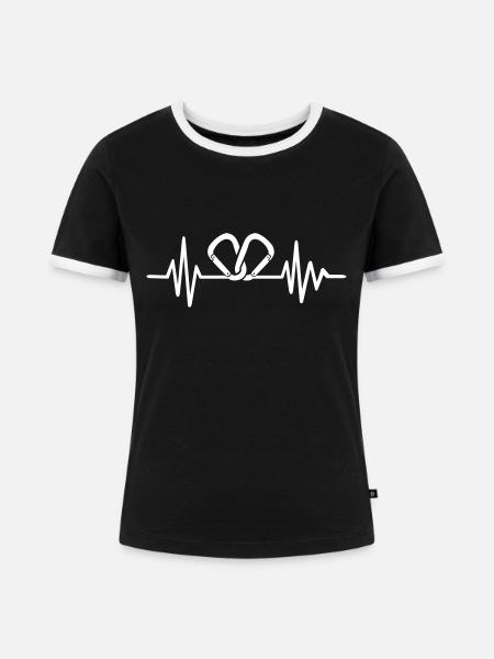 Klettern - Frauen Kontrast-T-Shirt - Schwarz/Weiß