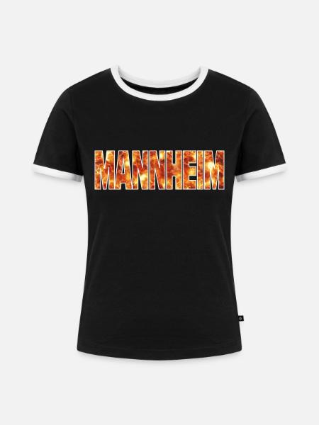 Mannheim - Frauen Kontrast-T-Shirt - Schwarz/Weiß