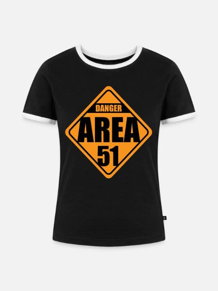 DANGER area 51 - Frauen Kontrast-T-Shirt - Schwarz/Weiß
