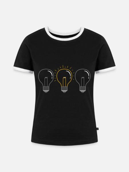 Glühbirne - Frauen Kontrast-T-Shirt - Schwarz/Weiß