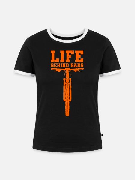 Fahrradfahrer - Frauen Kontrast-T-Shirt - Schwarz/Weiß