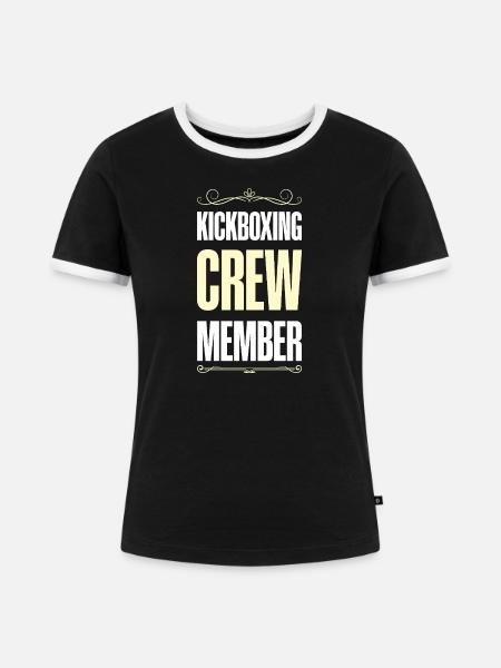 Kickboxing Crew - Frauen Kontrast-T-Shirt - Schwarz/Weiß