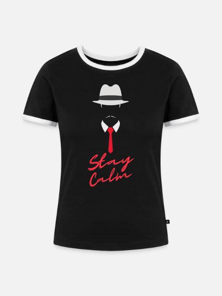Stay Calm - Frauen Kontrast-T-Shirt - Schwarz/Weiß