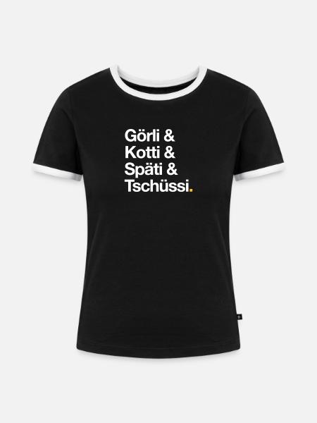 Kurztrip Kreuzberg - Frauen Kontrast-T-Shirt - Schwarz/Weiß
