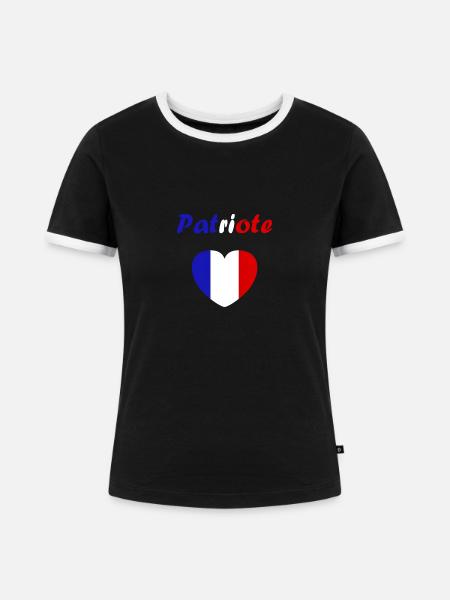 Patriot - Frauen Kontrast-T-Shirt - Schwarz/Weiß
