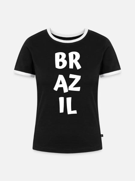 Brazil - Frauen Kontrast-T-Shirt - Schwarz/Weiß
