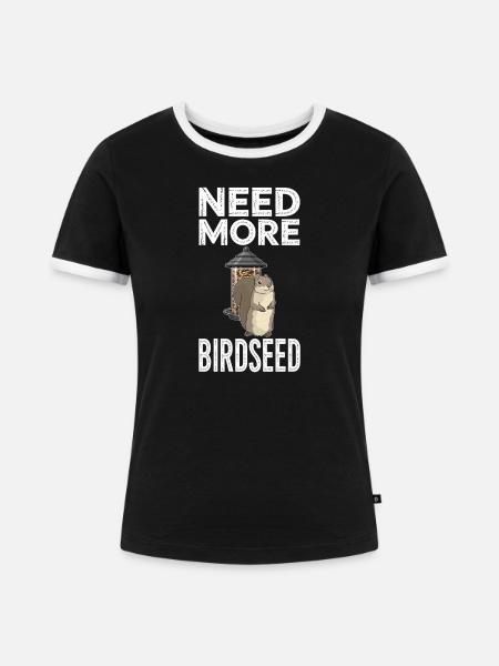 Vogelbeobachter Vögel füttern Birder Geschenke - Frauen Kontrast-T-Shirt - Schwarz/Weiß