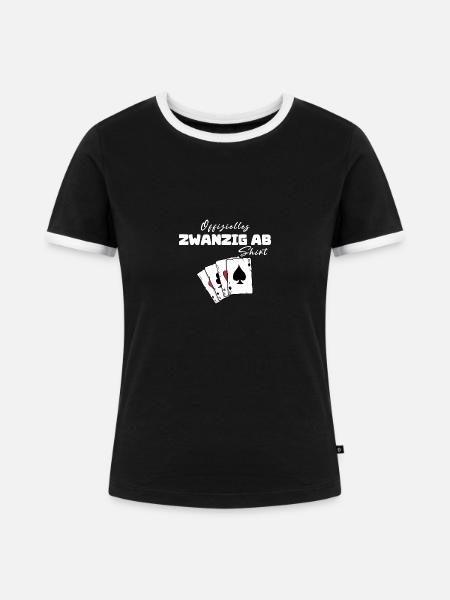 Zwanzig ab Offizielles Shirt - Frauen Kontrast-T-Shirt - Schwarz/Weiß