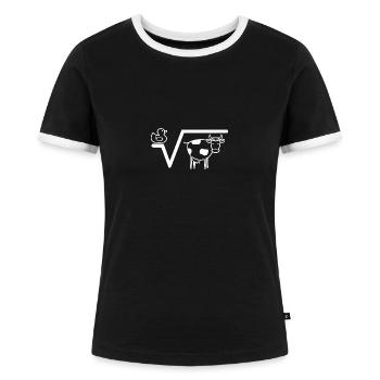 Ente Wurzel Kuh N-te Wurzel Aus Q Mathe - Frauen Kontrast-T-Shirt - Schwarz/Weiß - Vorne - Selfina (174cm)