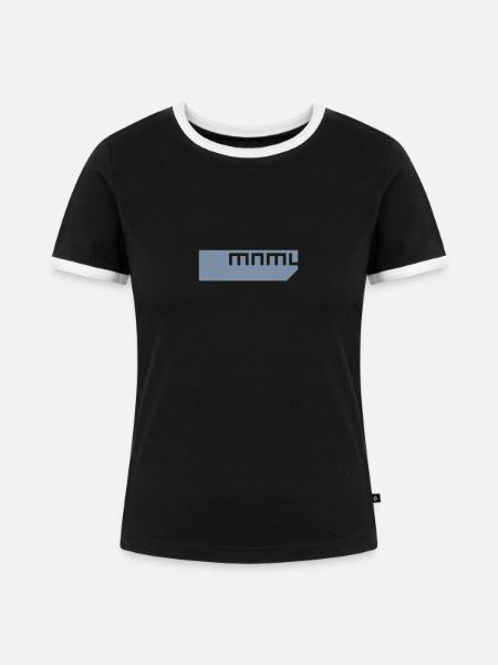 minimal | mnml - Frauen Kontrast-T-Shirt - Schwarz/Weiß