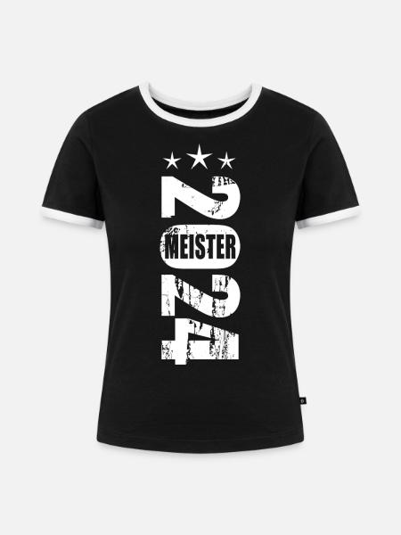 Meister 2024 - Frauen Kontrast-T-Shirt - Schwarz/Weiß