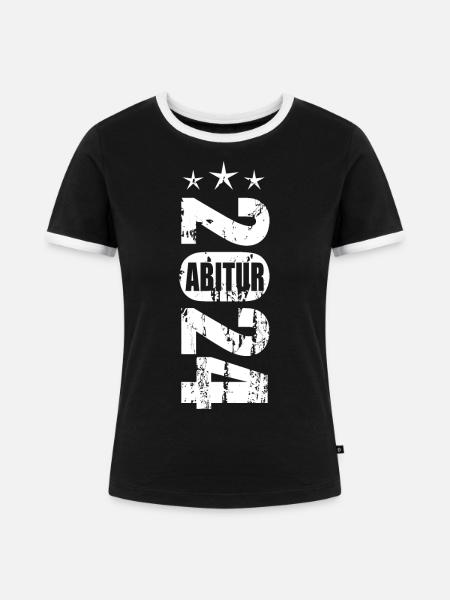 Abitur 2024 - Frauen Kontrast-T-Shirt - Schwarz/Weiß