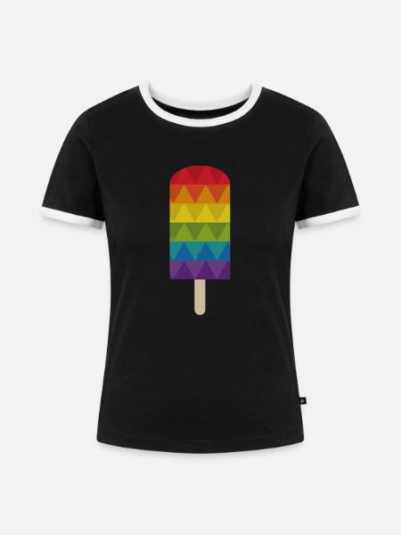 Eis am Stiel - Frauen Kontrast-T-Shirt - Schwarz/Weiß