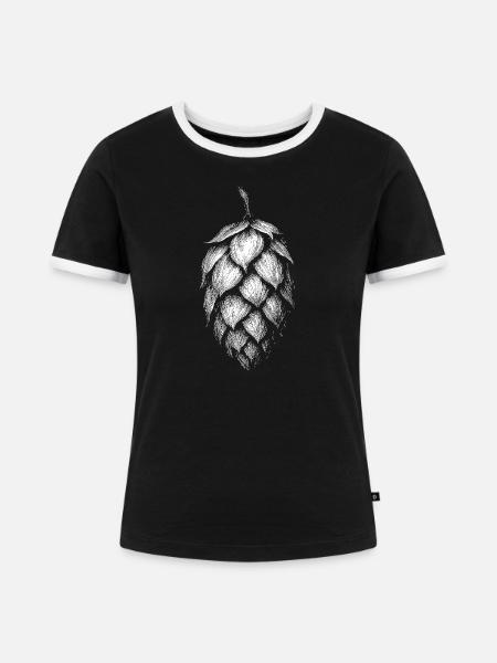 Hopfen - Frauen Kontrast-T-Shirt - Schwarz/Weiß