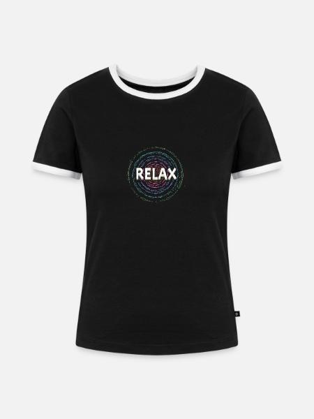 Entspann dich, Yoga, Spirituell - Frauen Kontrast-T-Shirt - Schwarz/Weiß