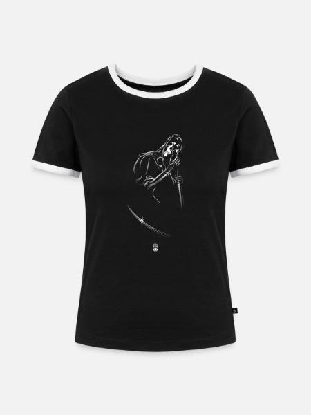 Döden - Frauen Kontrast-T-Shirt - Schwarz/Weiß