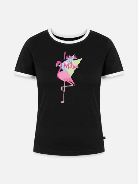 I`m a Pelikan - Frauen Kontrast-T-Shirt - Schwarz/Weiß