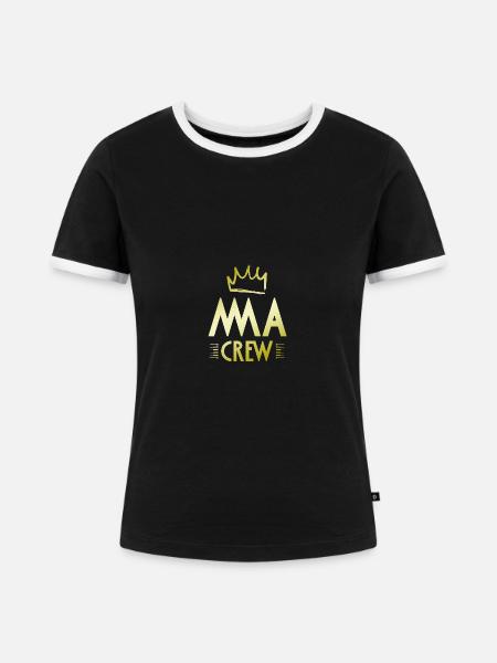 Mma Crew - Frauen Kontrast-T-Shirt - Schwarz/Weiß