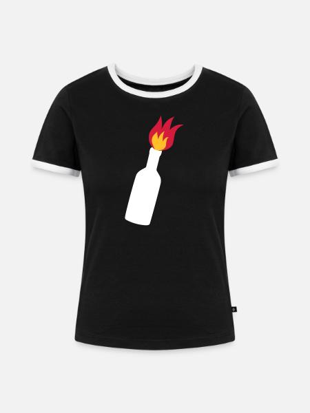 Molotow Cocktail - Frauen Kontrast-T-Shirt - Schwarz/Weiß