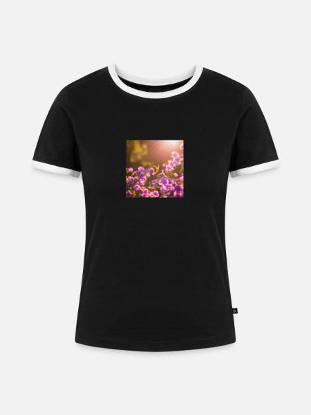 Blumen im Frühling - Frauen Kontrast-T-Shirt - Schwarz/Weiß