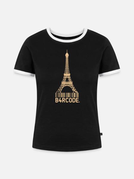 B4RCODE. Paris - Frauen Kontrast-T-Shirt - Schwarz/Weiß