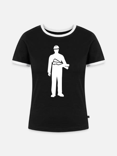 Bauleiter - Frauen Kontrast-T-Shirt - Schwarz/Weiß