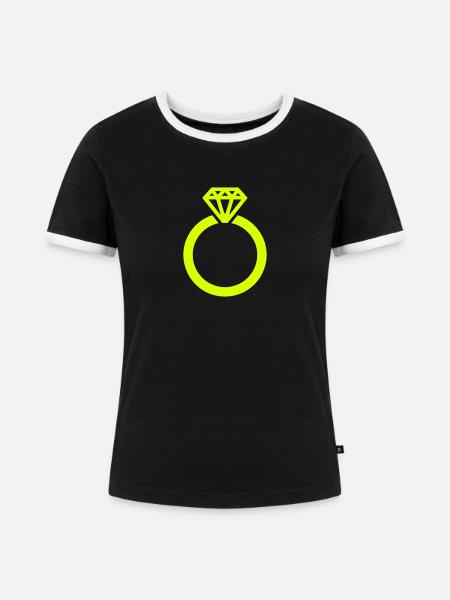Ring - Frauen Kontrast-T-Shirt - Schwarz/Weiß