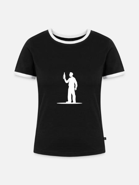 Bier Trinken Party - Frauen Kontrast-T-Shirt - Schwarz/Weiß