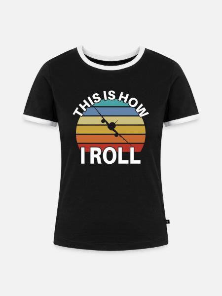 Flugzeugpilot Luftfahrt - Frauen Kontrast-T-Shirt - Schwarz/Weiß