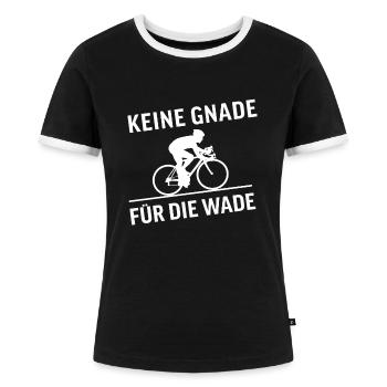 keine gnade für die wade rennrad radfahrer - Frauen Kontrast-T-Shirt - Schwarz/Weiß - Vorne - Selfina (174cm)