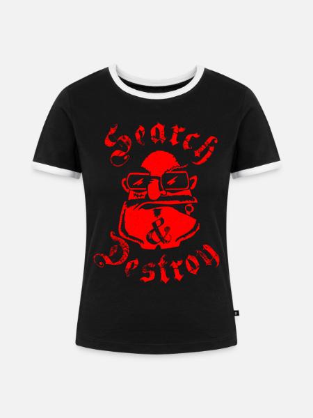 Zerstören - Frauen Kontrast-T-Shirt - Schwarz/Weiß