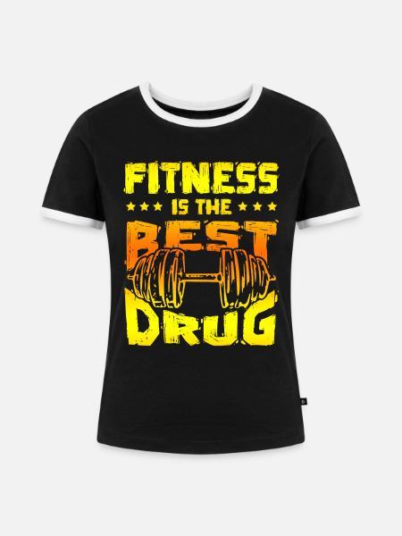 fitness beste droge - Frauen Kontrast-T-Shirt - Schwarz/Weiß