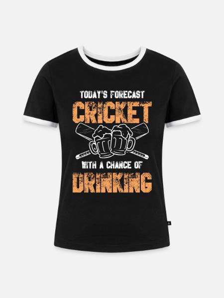 cricket trinken - Frauen Kontrast-T-Shirt - Schwarz/Weiß