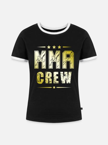 Mma Crew - Frauen Kontrast-T-Shirt - Schwarz/Weiß