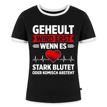 Erste Hilfe Für Ersthelfer Rettungssanitäter Sanit - Frauen Kontrast-T-Shirt - Schwarz/Weiß - Vorne - Selfina (174cm)