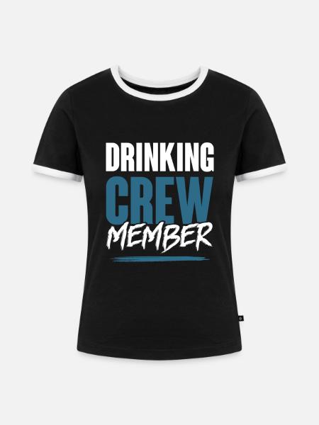 Drinking Crew - Frauen Kontrast-T-Shirt - Schwarz/Weiß