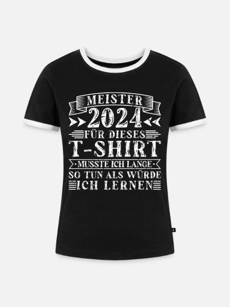 Meister 2024 Meisterprüfung - Frauen Kontrast-T-Shirt - Schwarz/Weiß