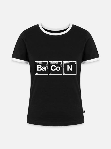 Bacon - Frauen Kontrast-T-Shirt - Schwarz/Weiß