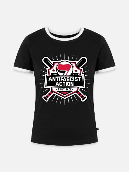ANTIFA – Antifascist Action (I) - Frauen Kontrast-T-Shirt - Schwarz/Weiß